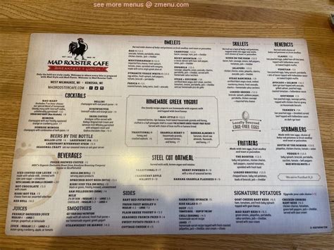 mad rooster cafe menu