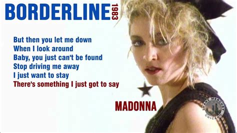 madonna borderline with lyrics