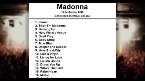 madonna setlist