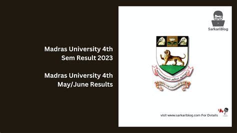 madras university 4 sem result