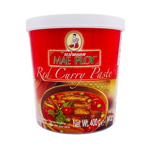 Mae Ploy Red Curry Paste, Authentic Thai Curry Paste With Red Chili, Shrimp Paste