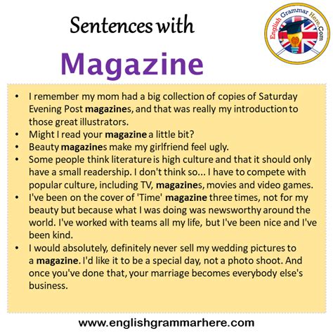 Magazine Sentence Examples
