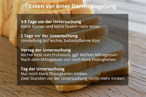 magen darmspiegelung vorbereitung essen