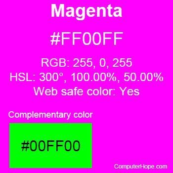 magenta color code in html