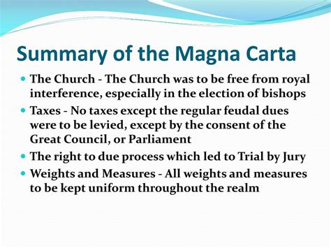 magna carta 1215 summary
