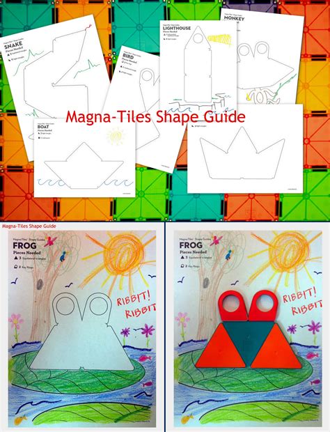 magna tile pattern learning sheets