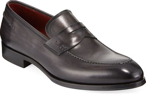 magnanni smooth leather loafers