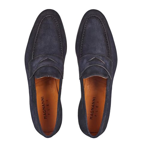 magnanni suede loafers