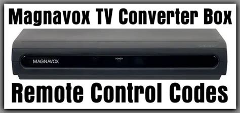 magnavox tv converter box remote codes