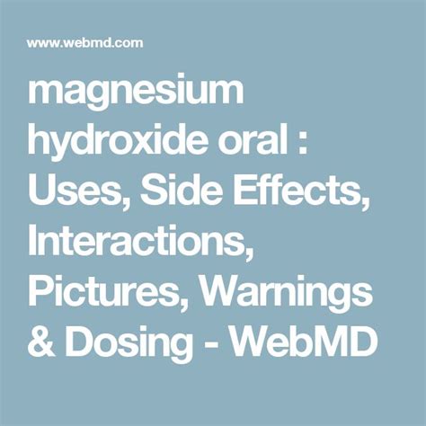 Magnesium Hydroxide Liquid Side Effects