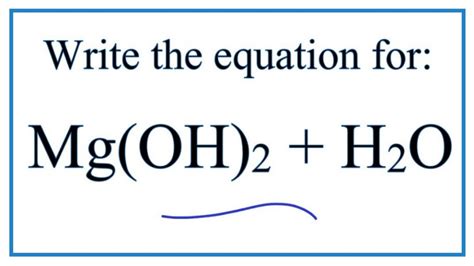 Magnesium Hydroxide Symbol Equation