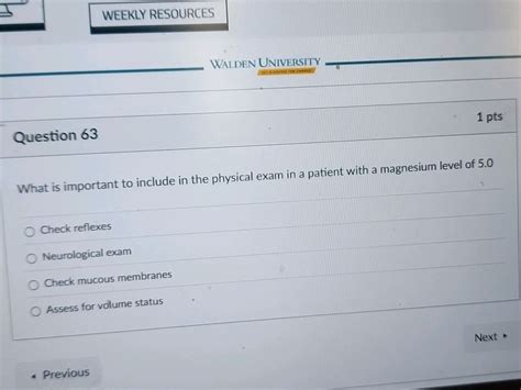 Magnesium Physical Exam