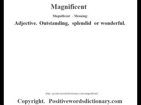 magnificent meaning in english agarathi