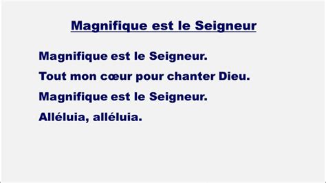 magnifique est le seigneur paroles