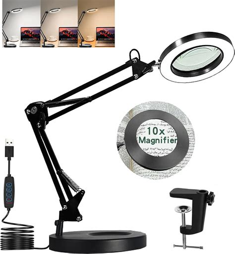 10X Magnifying Glass with Light, Krstlv Upgrade Button 5 Color Modes Stepless