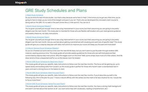 magoosh gre study plans