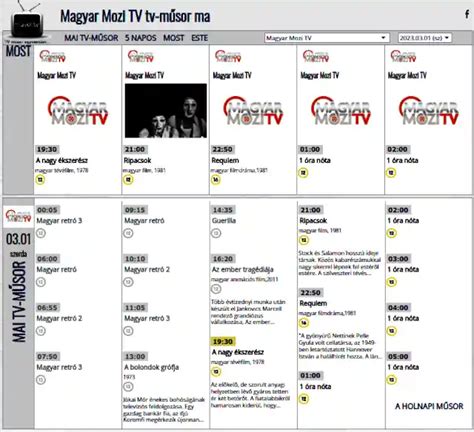 magyar mozi tv musora