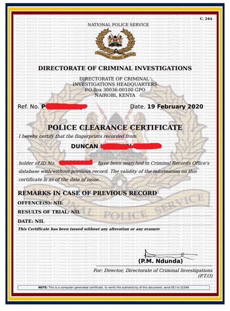 mah police clearance certificate