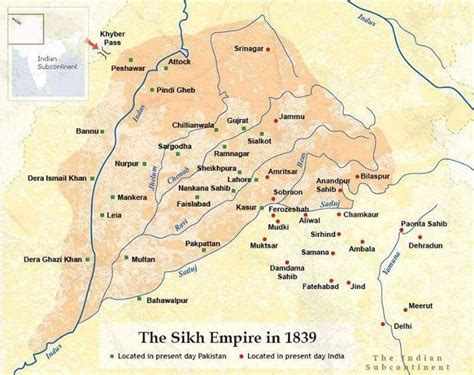 maharaja ranjit singh empire map