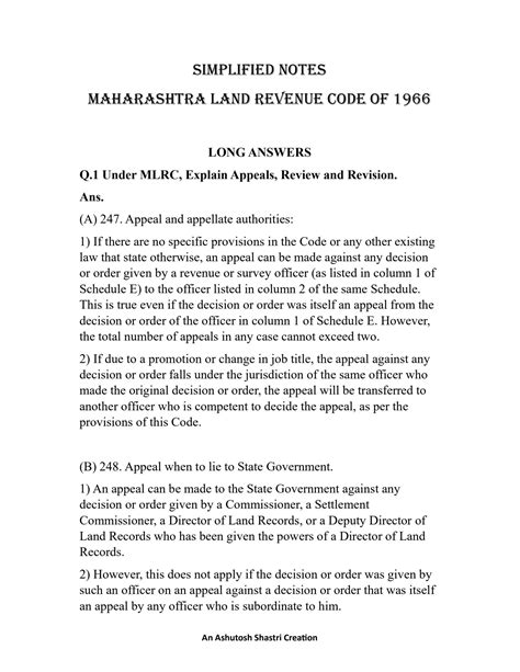 News Maharashtra Land Revenue Code Notes More