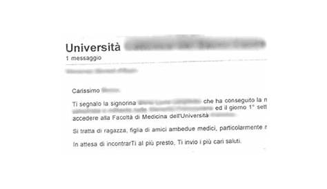 Si fa raccomandare via mail per il test di medicina