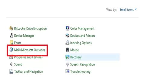 Mail Icon Not In Control Panel
