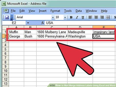 mail merge labels from excel