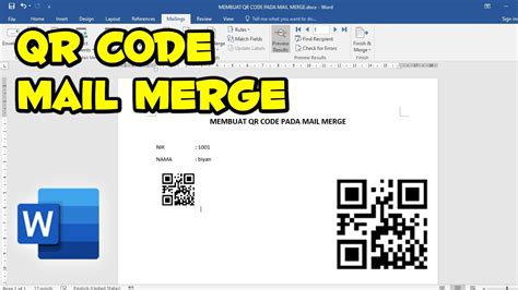 mail merge word qr code