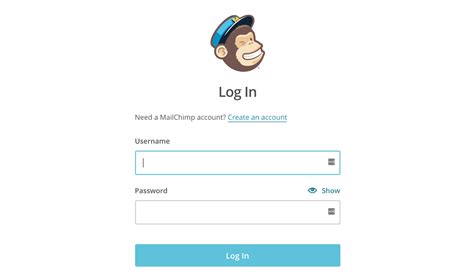 mailchimp login page