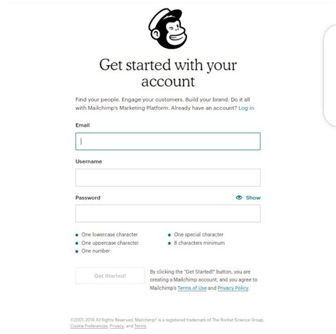 mailchimp website sign up