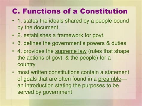 main function of constitution class 11