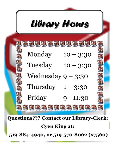 main library opening hours