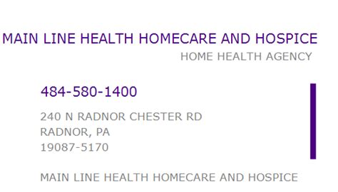 main line health home care phone number