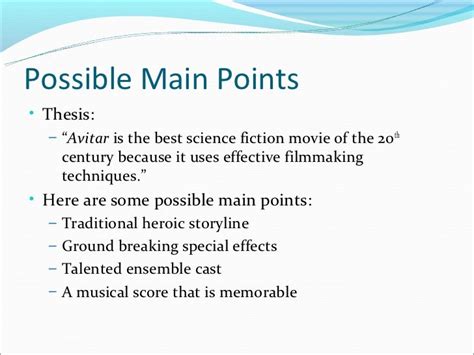 main points examples