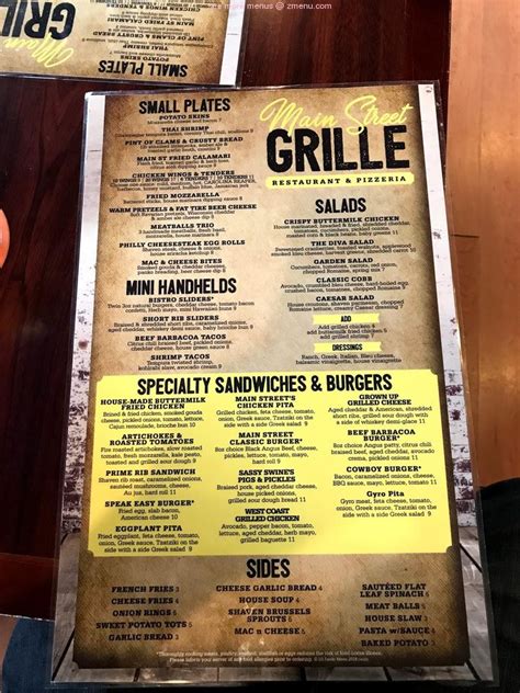 main street grill menu