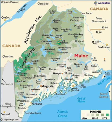 Maine State Map Printable