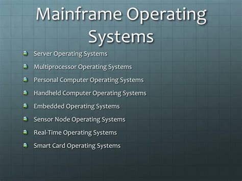 mainframe operating systems list