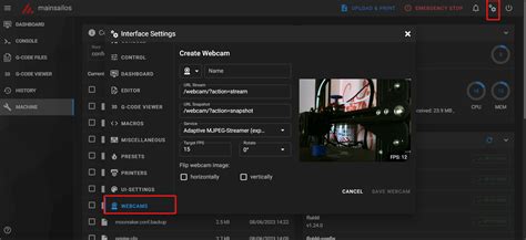 Mainsail Camera Setup