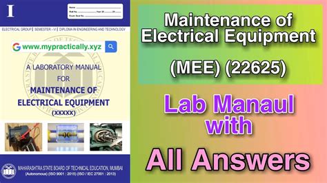 Maintenance Of Electrical Equipment Manual Answer