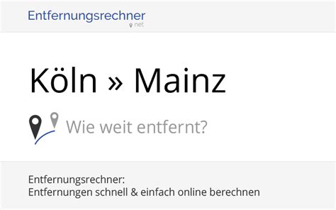 mainz köln entfernung