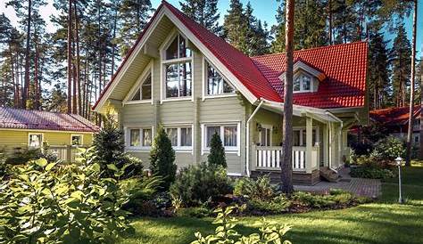 Maison en bois finlandaise moderne en madriers
