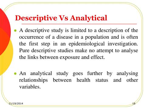 major differences between descriptive and analytical study design