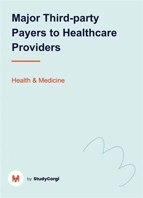 major third party payers in healthcare
