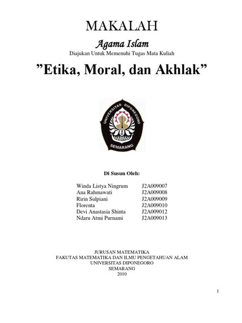 makalah etika mahasiswa islam