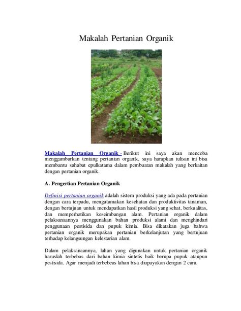 makalah pertanian organik pdf