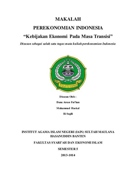 makalah tentang perekonomian di indonesia