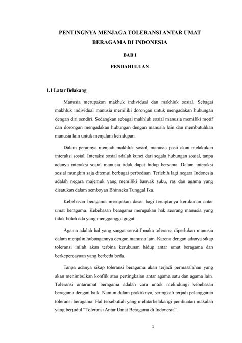 makalah toleransi di indonesia