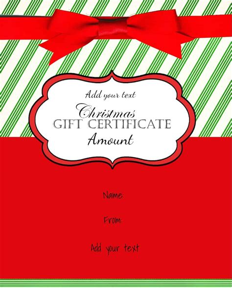 Free Christmas Gift Certificate Template Customize Online & Download