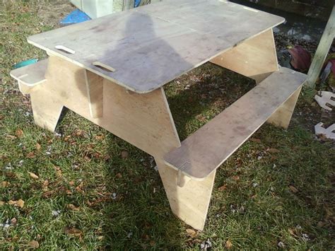 Flat Pack for Storage Plywood Picnic Table