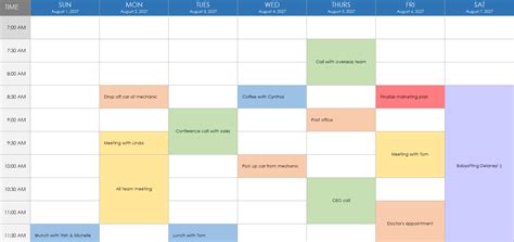 Make A Calendar Schedule